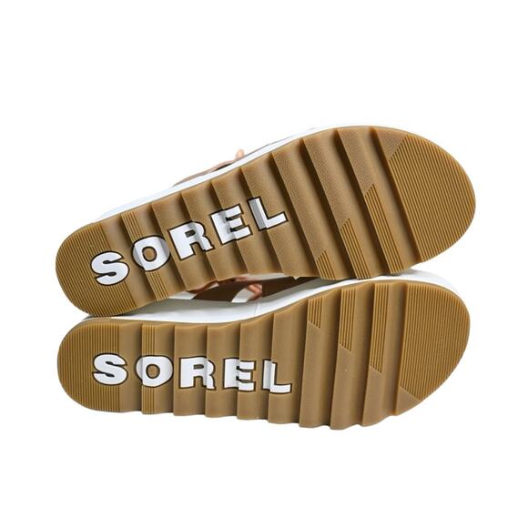 SOREL Womens 9 Cameron Platform Gladiator Sandal in Honest Beige/Gum NEW